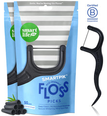 SmartLifeco eco-friendly dental floss picks with 100-count box