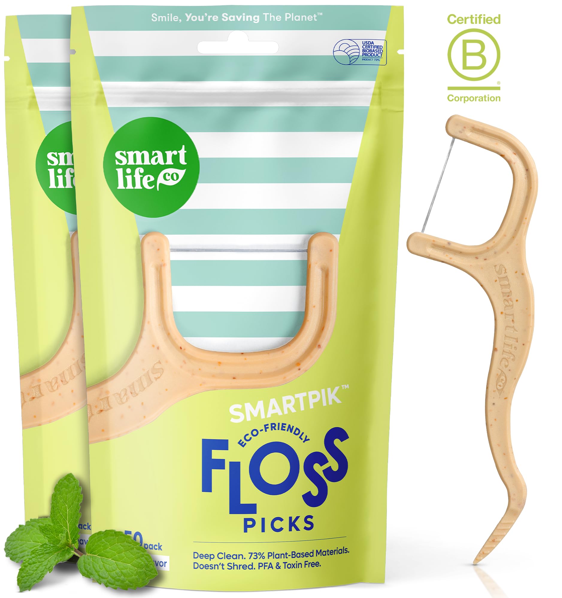 SmartLifeco floss picks box – 100 count