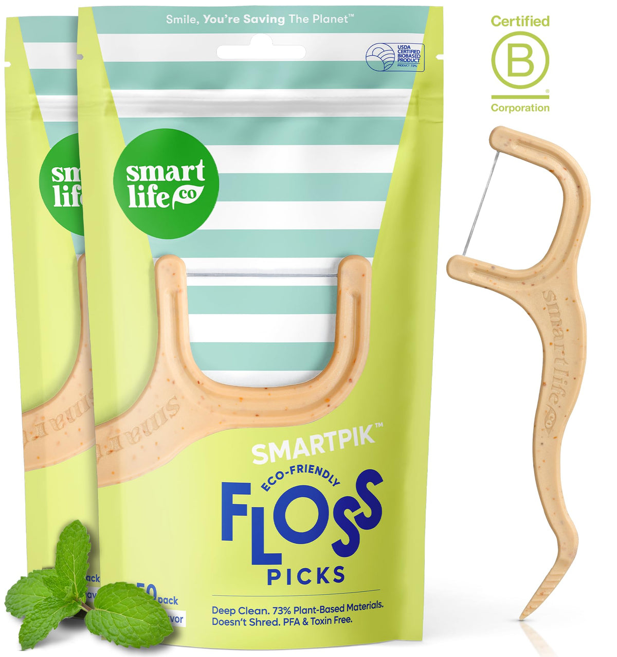 SmartLifeco floss picks box – 100 count