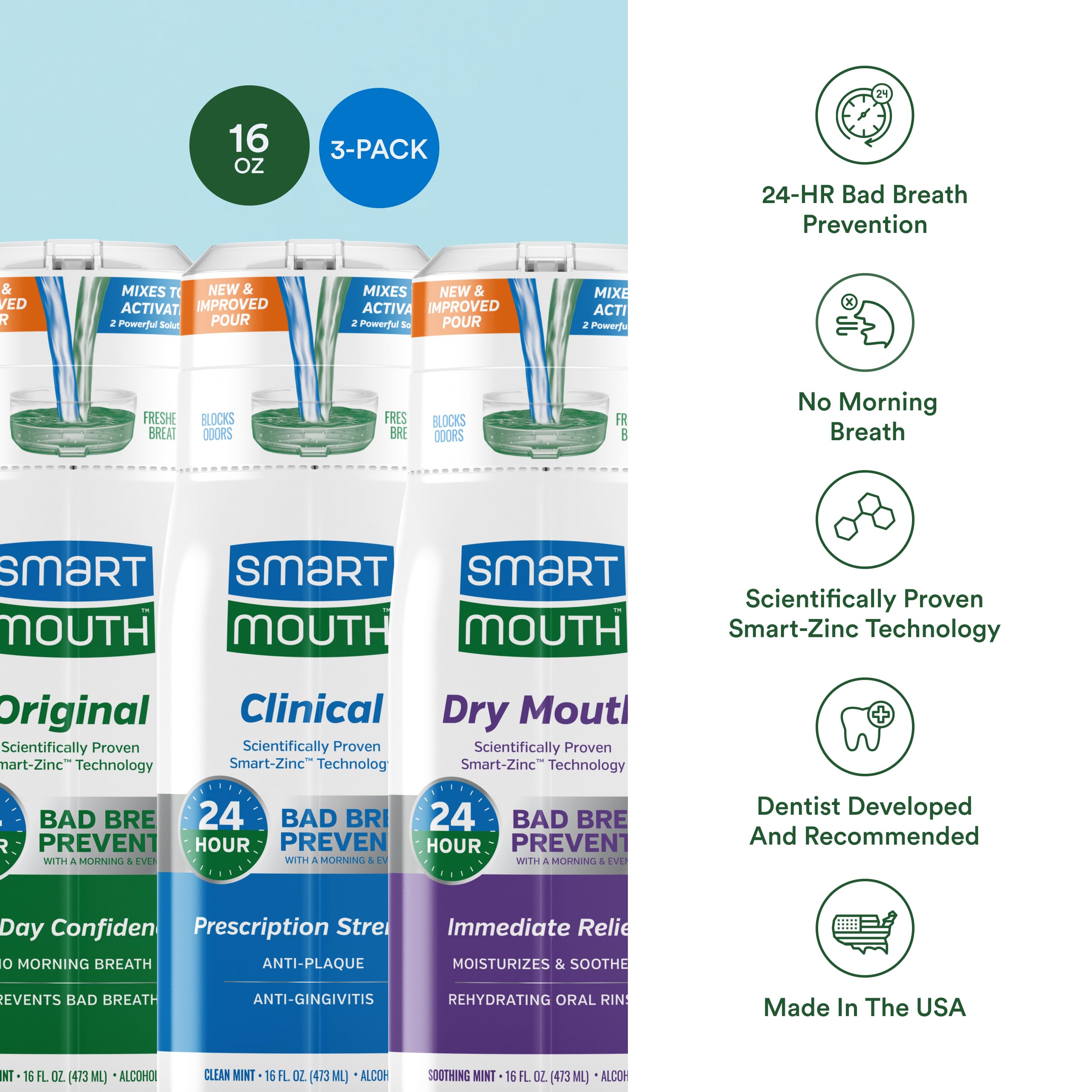 Close-up of zinc ion technology claim on SmartMouth label