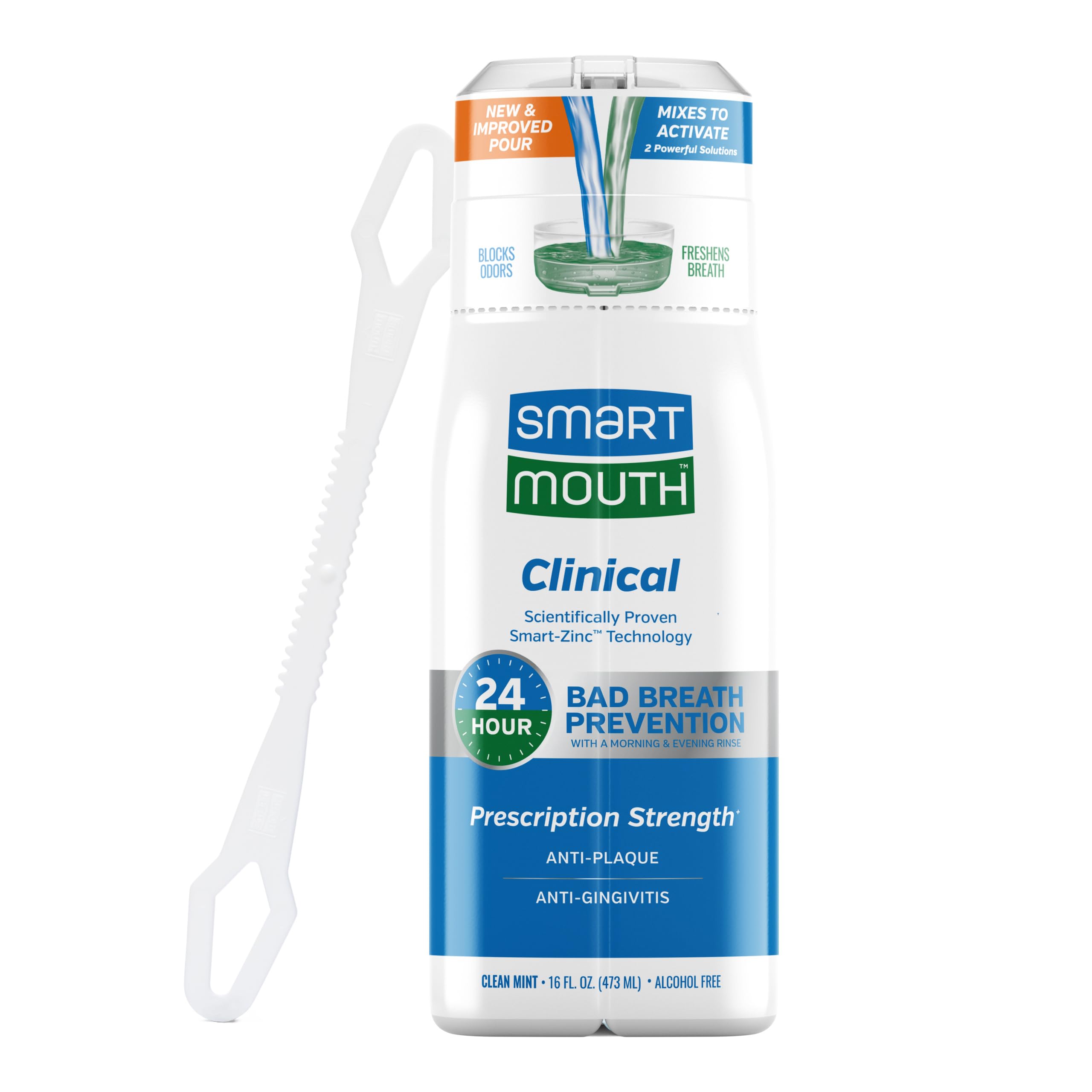 SmartMouth DDS Activated Clinical Mouthwash front view 16 oz bottle