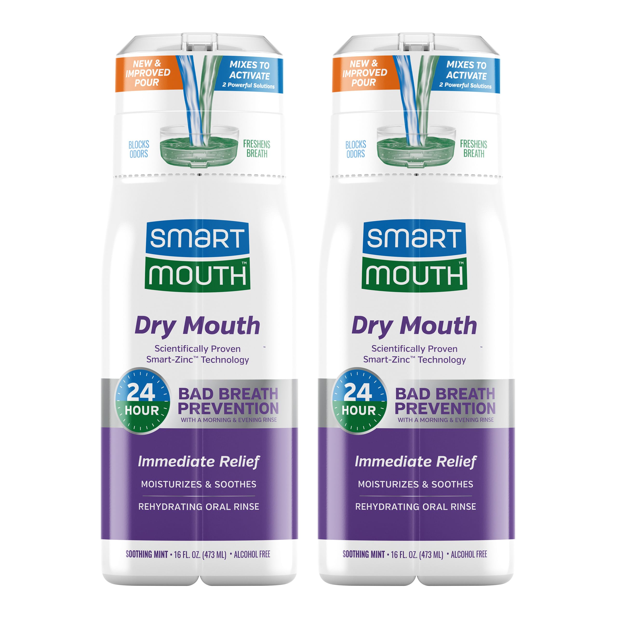 Hero image showing SmartMouth Activated Dry Mouth Mouthwash 2-pack