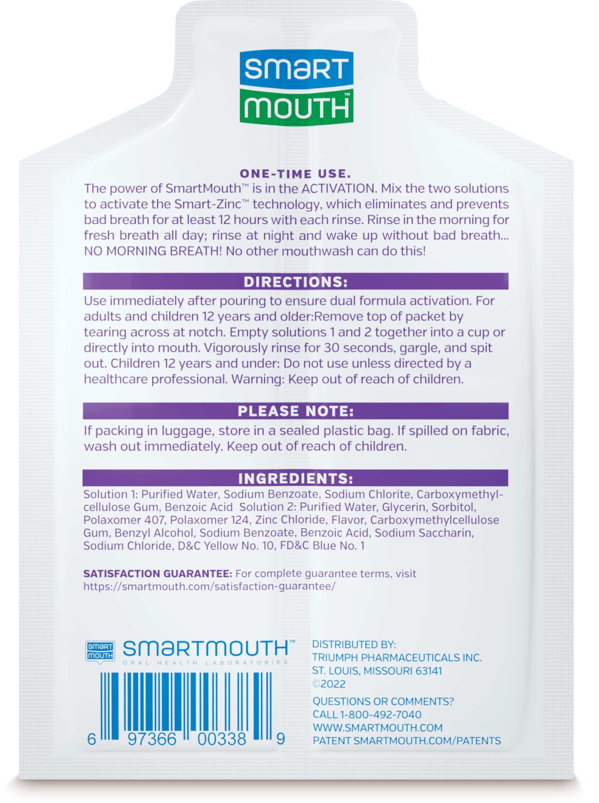 SmartMouth Dry Mouth Rinse 50-pack packaging