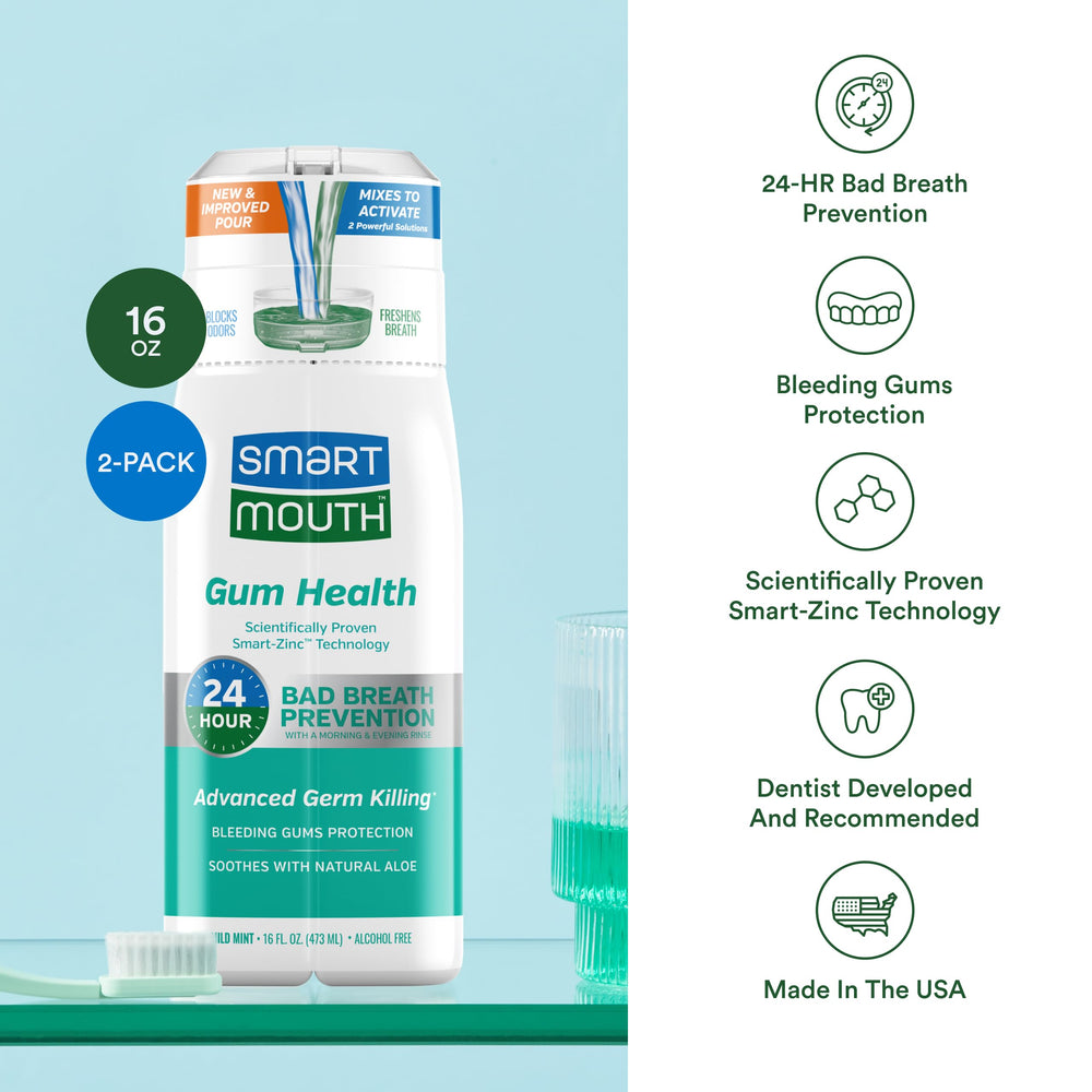 Minty mouthwash splash representing freshness