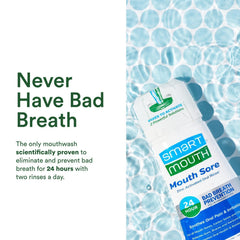 Front view of SmartMouth Mouth Sore Zinc Activated Oral Rinse 10.82oz