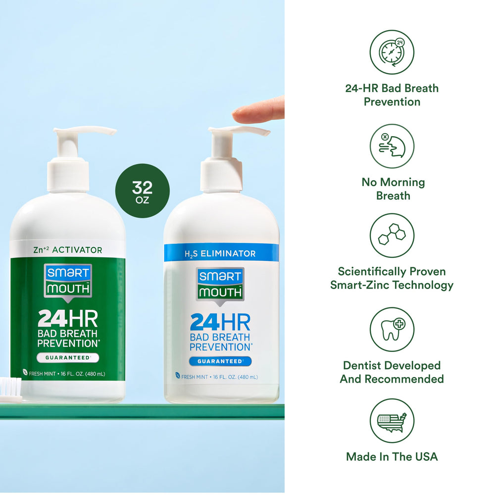 Pumps dispensing SmartMouth mouthwash