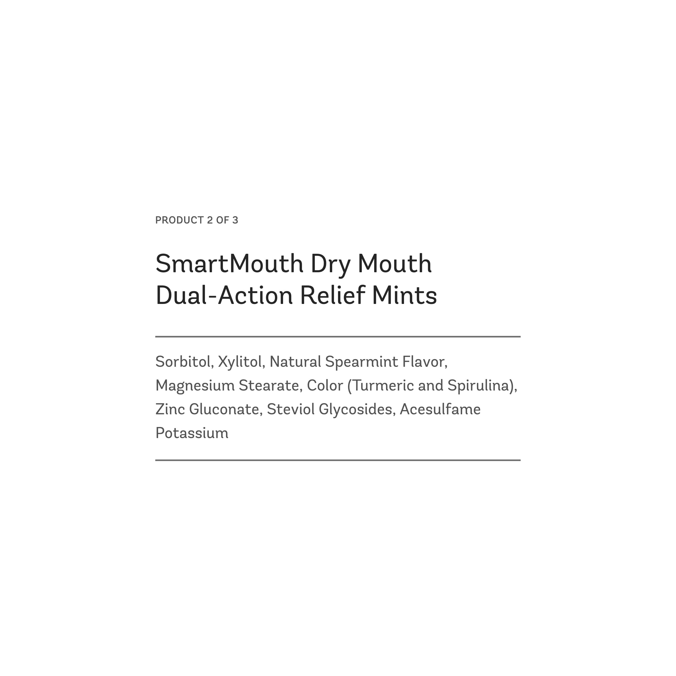 Dental hygiene routine setup with mouthwash, mints, and toothpaste