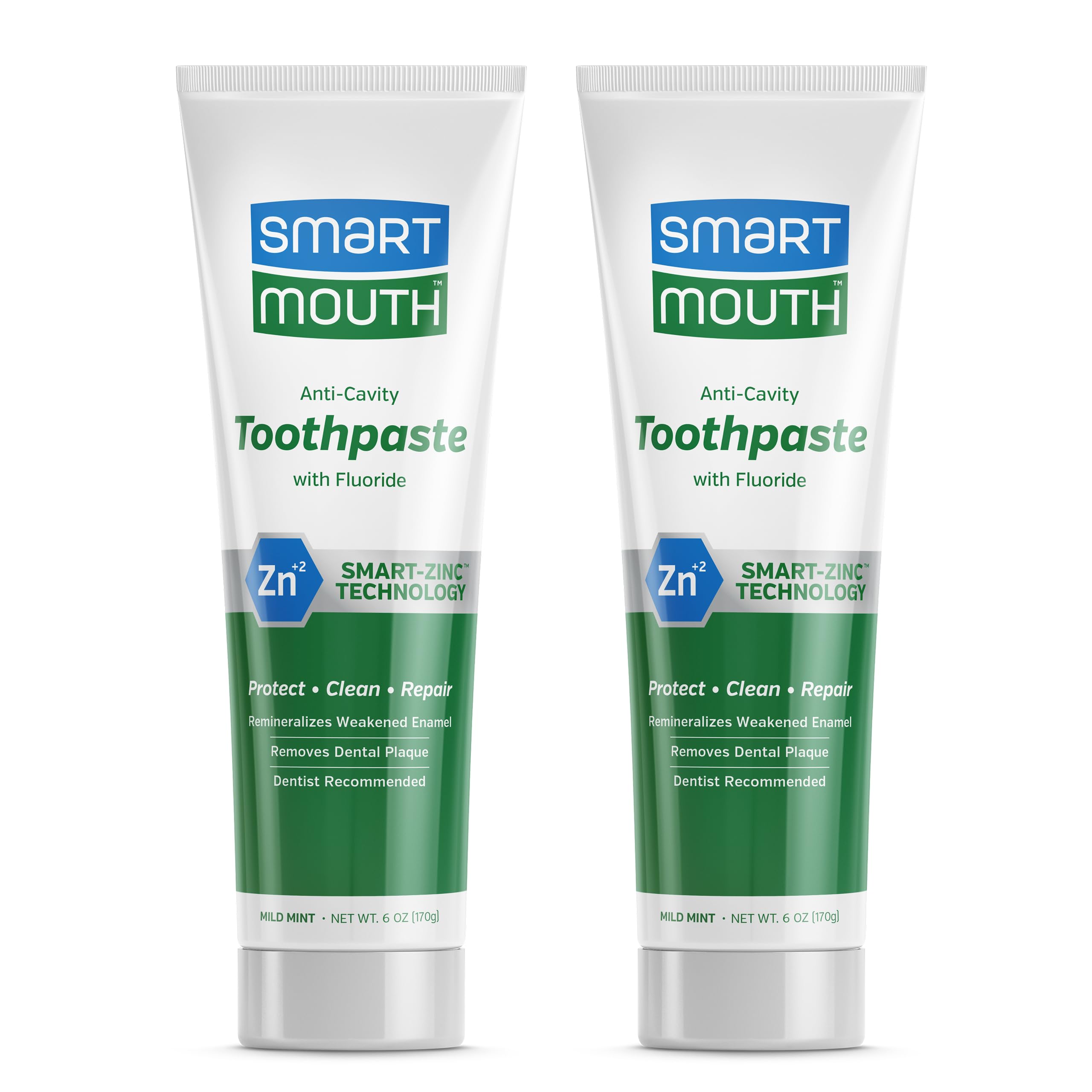 SmartMouth Premium Zinc Ion Toothpaste 6 oz 2-pack – front view