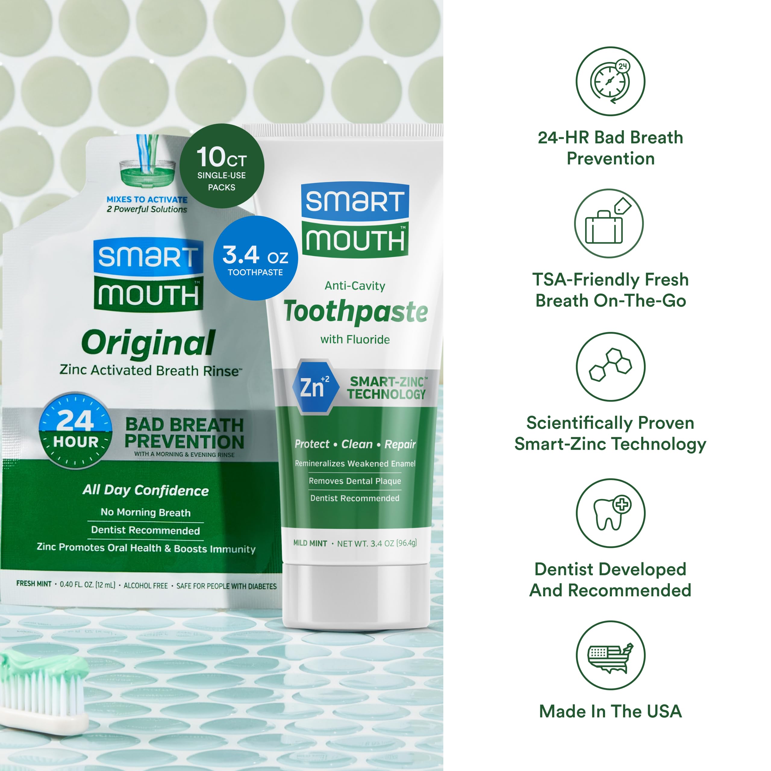 SmartMouth toothpaste packaging 3.4 oz