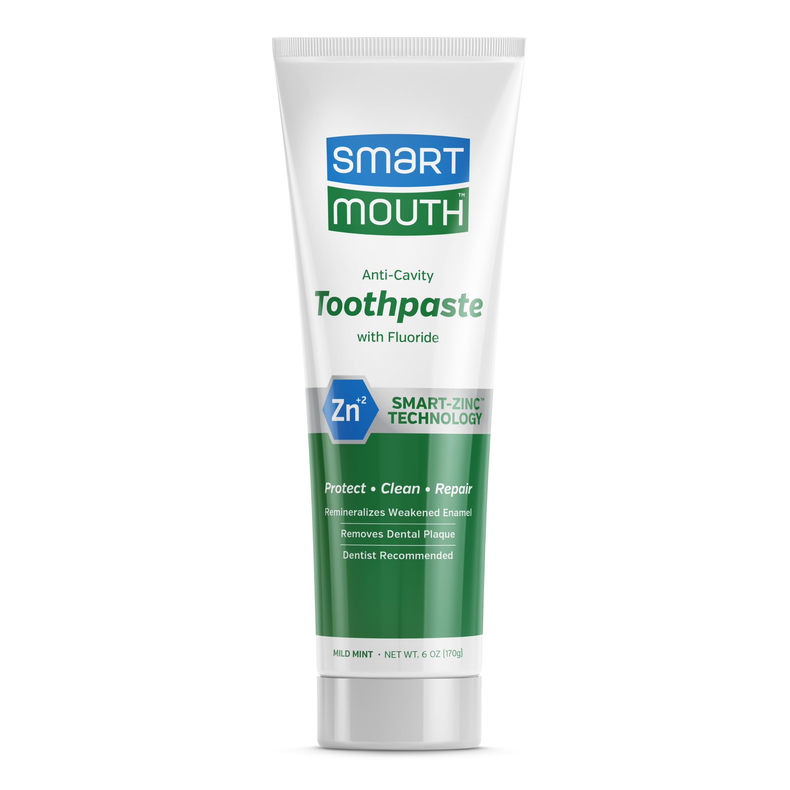 Front view of SmartMouth Zinc Ion Toothpaste 6 oz