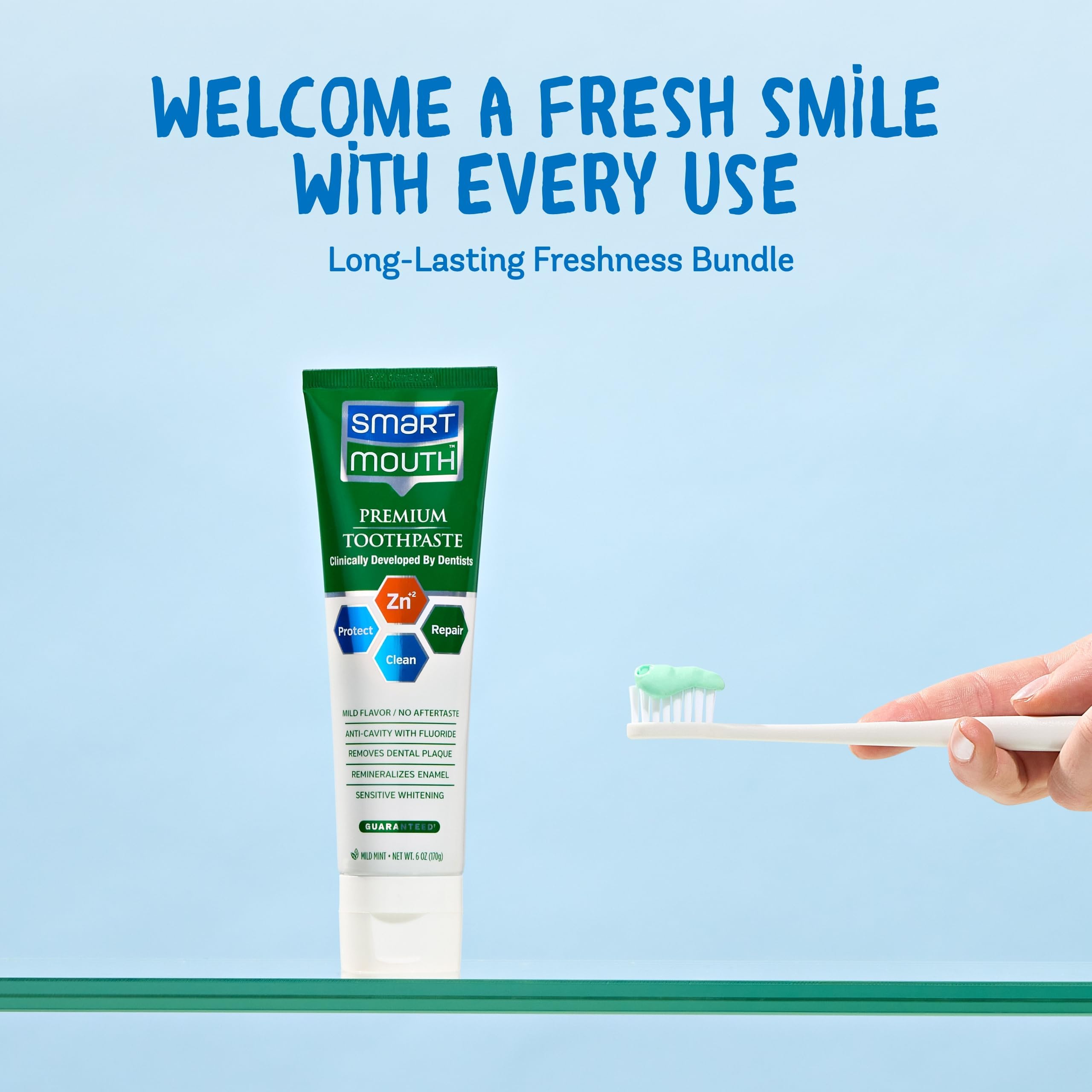 Illustration of anticavity formula in SmartMouth toothpaste