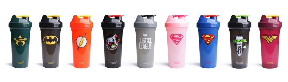SmartShake Lite Superman bottle in blue design ideal on the go.