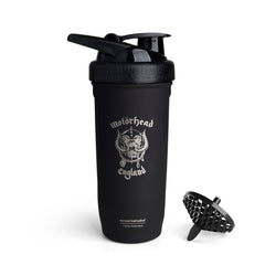 Smartshake Rockband Reforce bottle front view highlighting durable stainless steel for gym sessions