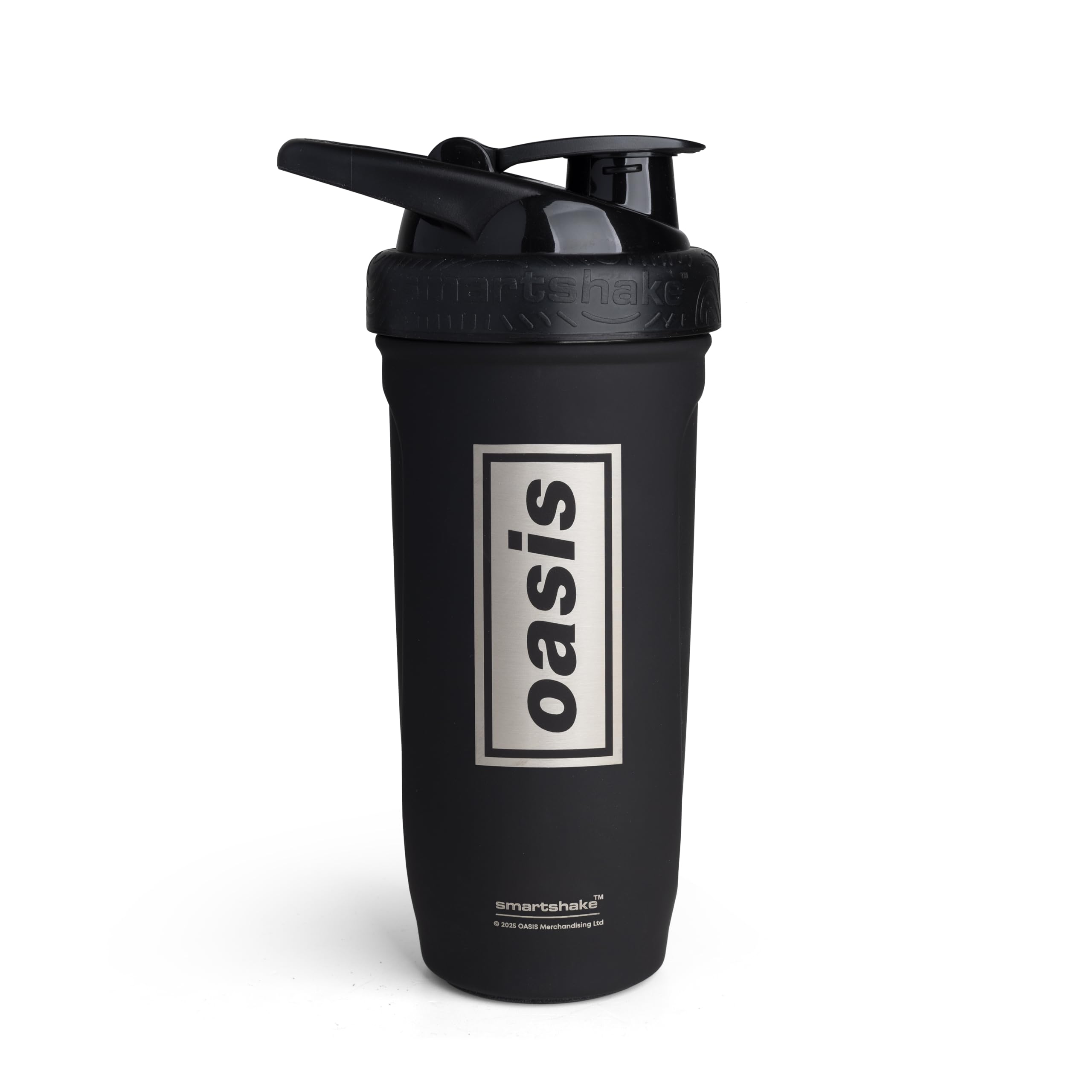 Smartshake Rockband Reforce bottle front view showing durable stainless steel body for workouts