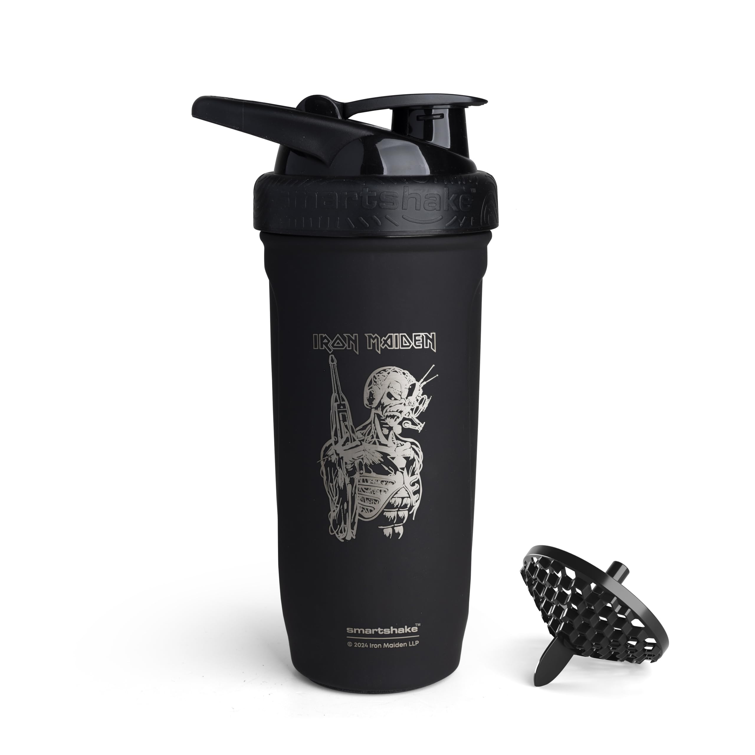 Smartshake Rockband Reforce bottle front view shows durable stainless steel for rugged workouts