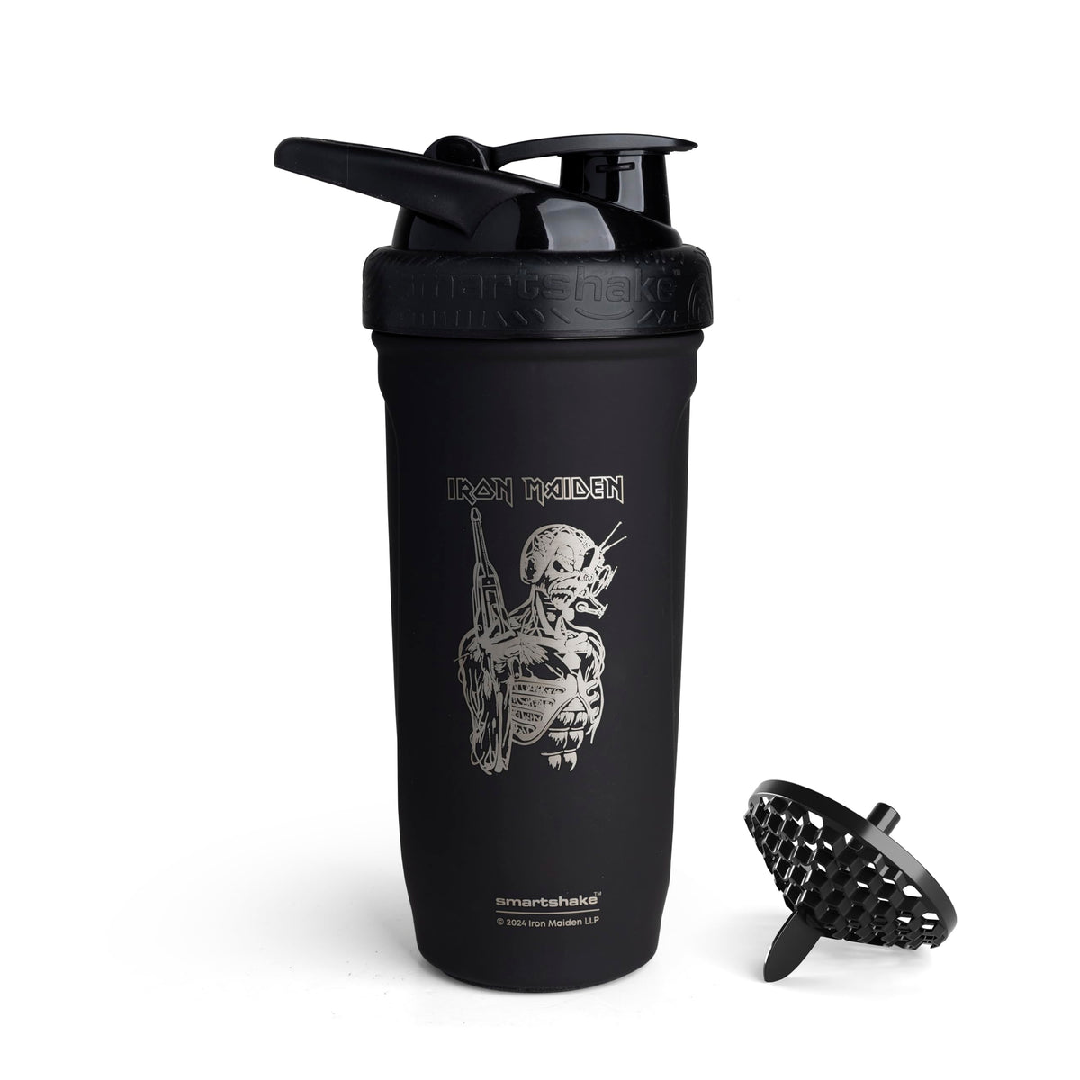 Smartshake Rockband Reforce bottle front view shows durable stainless steel for rugged workouts