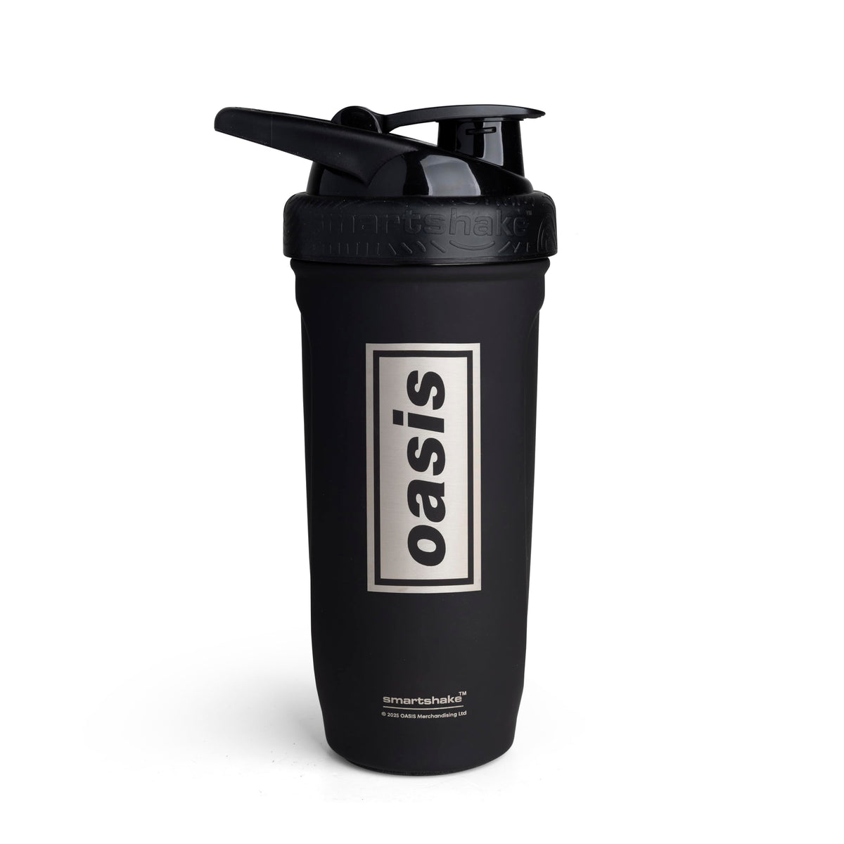 Smartshake Rockband Reforce bottle front view showing durable stainless steel body for workouts