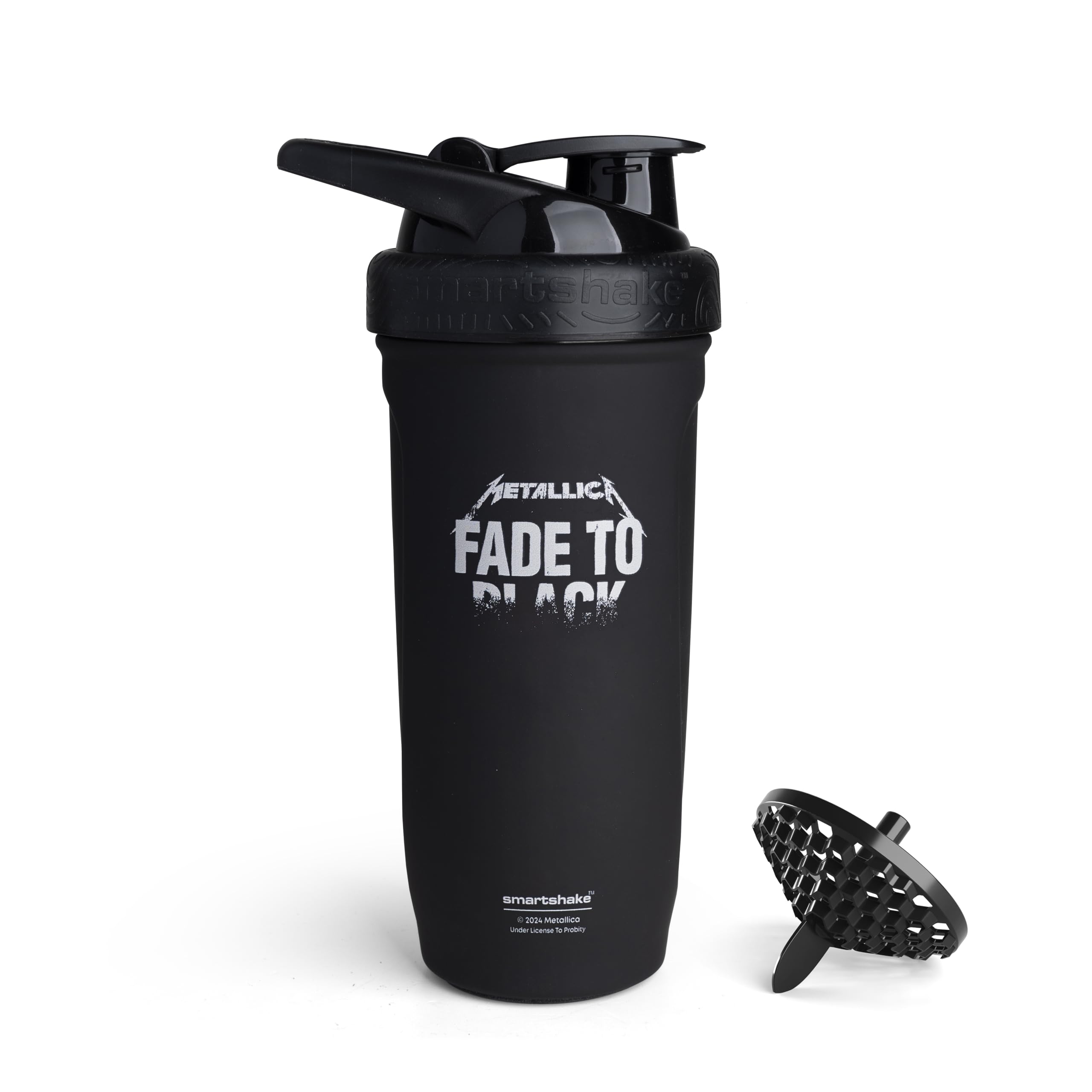 Smartshake Rockband Reforce bottle exterior showing durable stainless steel and matte grip for gym use