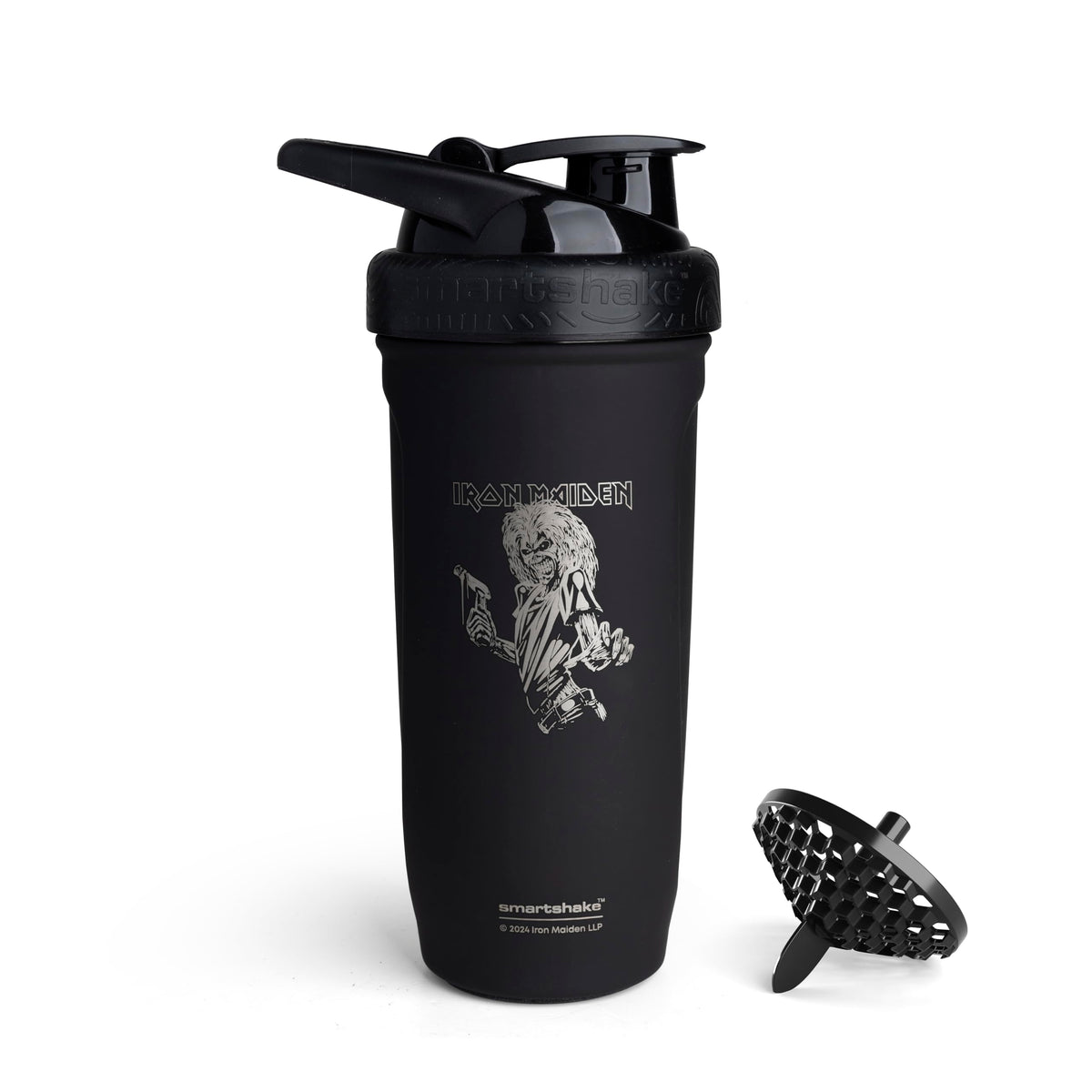 Smartshake Rockband Reforce bottle top-lid demonstrating leakproof reliability for on-the-go shakes.