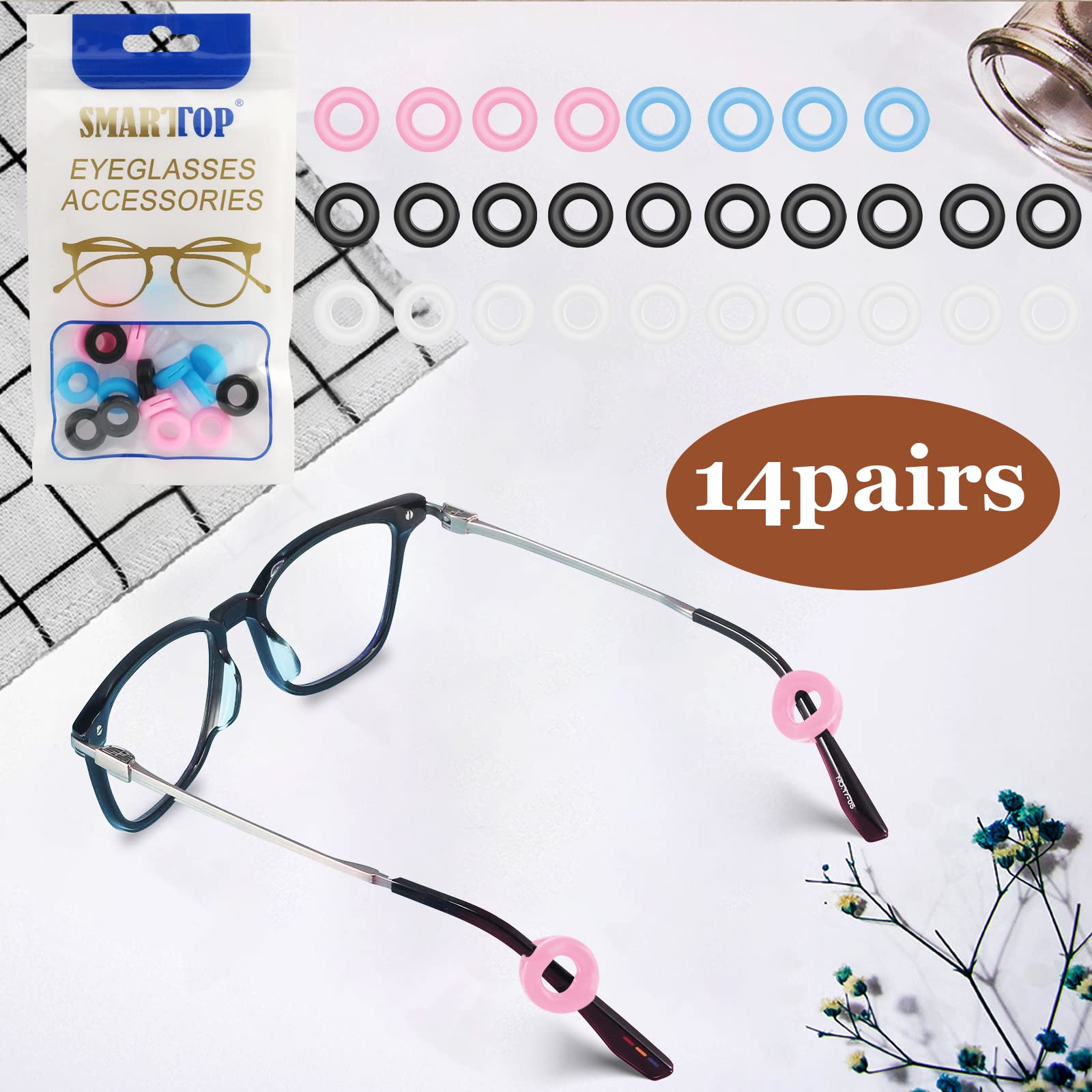 Clear silicone eyeglass ear grips sleeve tips