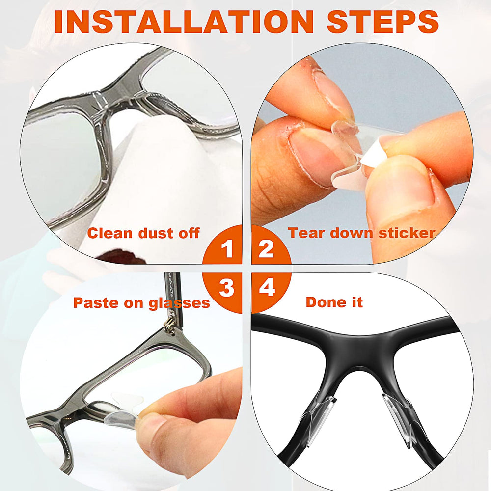 Eyeglasses with anti-slip silicone nose pads