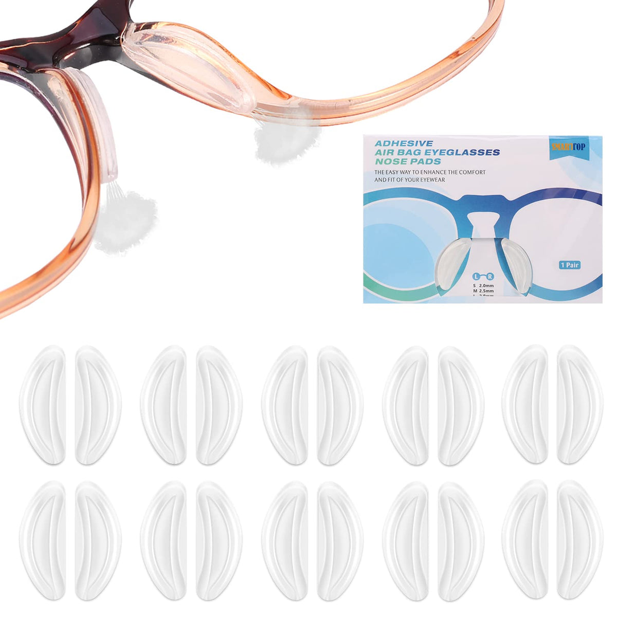 Close-up of SMARTTOP silicone eyeglasses nose pad design