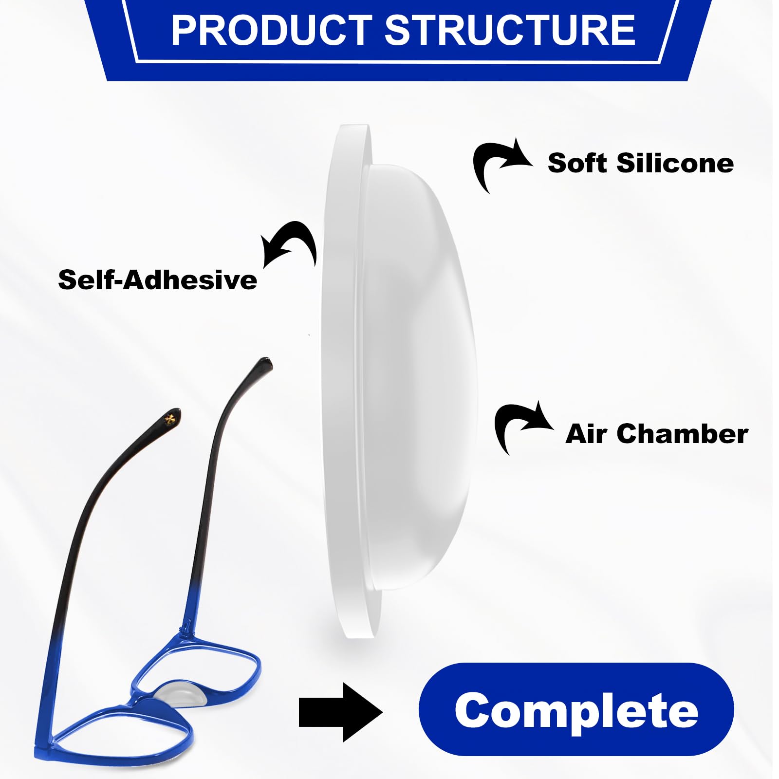 Box packaging containing 20-pairs anti-slip silicone nose pads