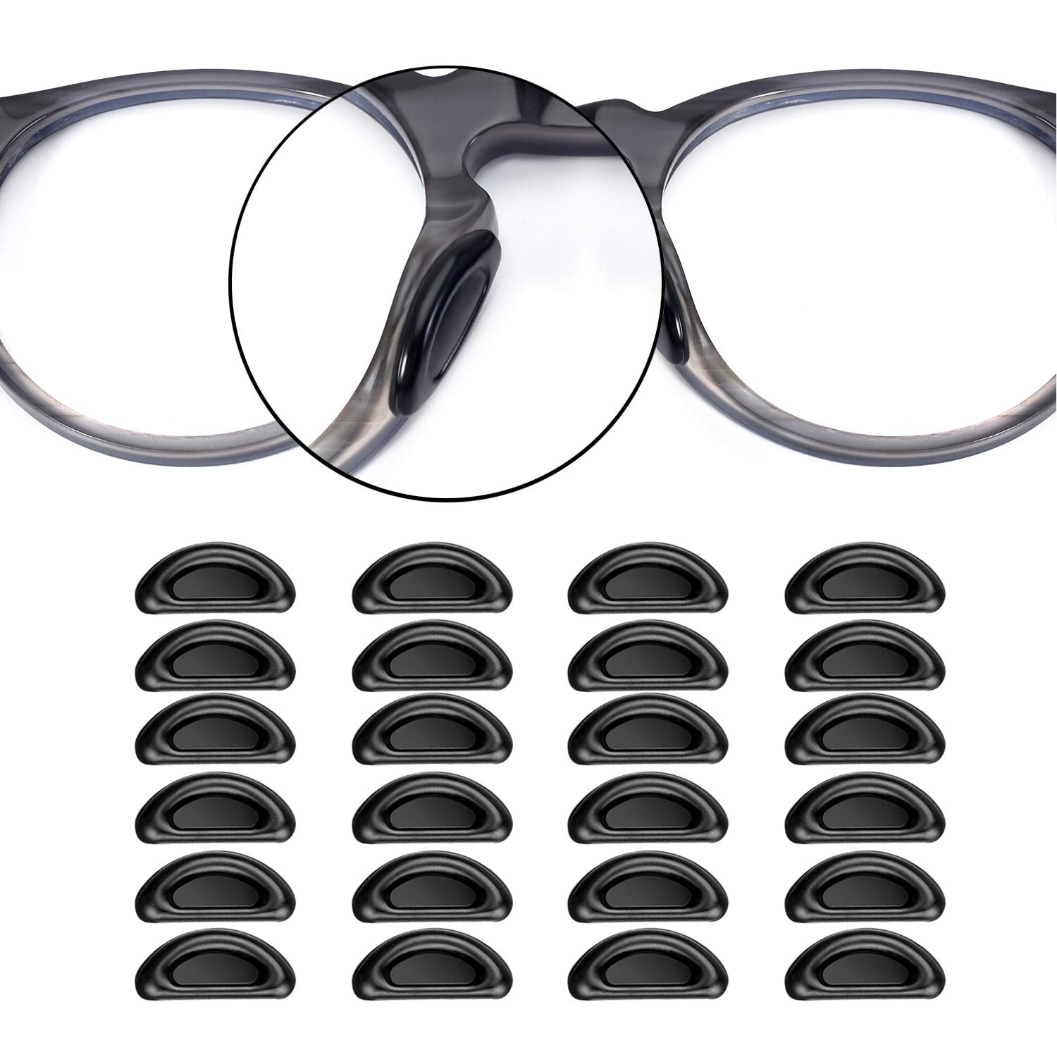 SMARTTOP 20-pair silicone nose pads in black