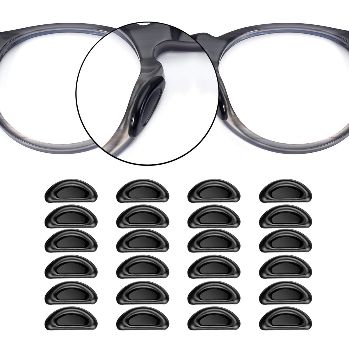 SMARTTOP 20-pair silicone nose pads in black