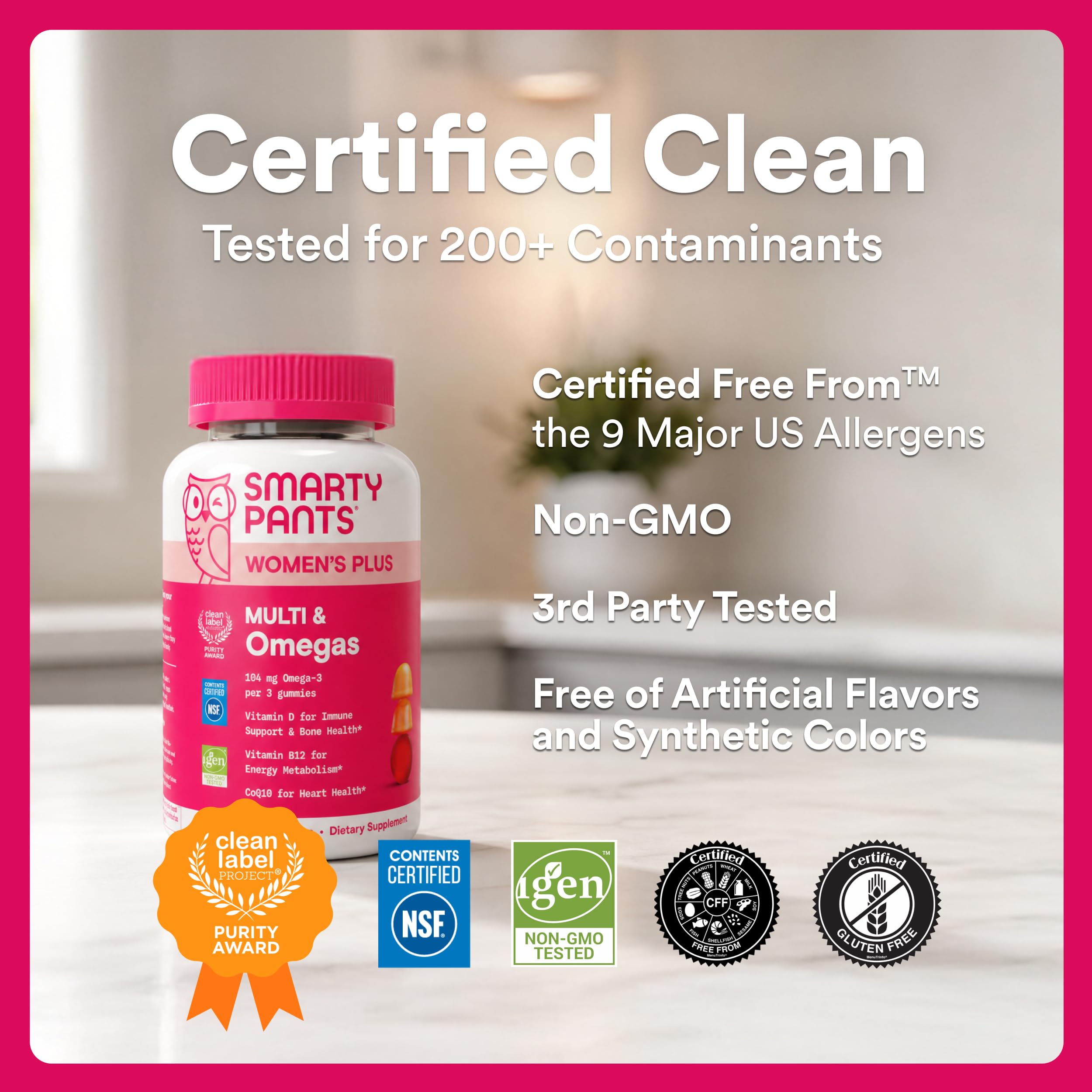 SmartyPants woman taking gummy, lifestyle image showing ease of daily supplementation
