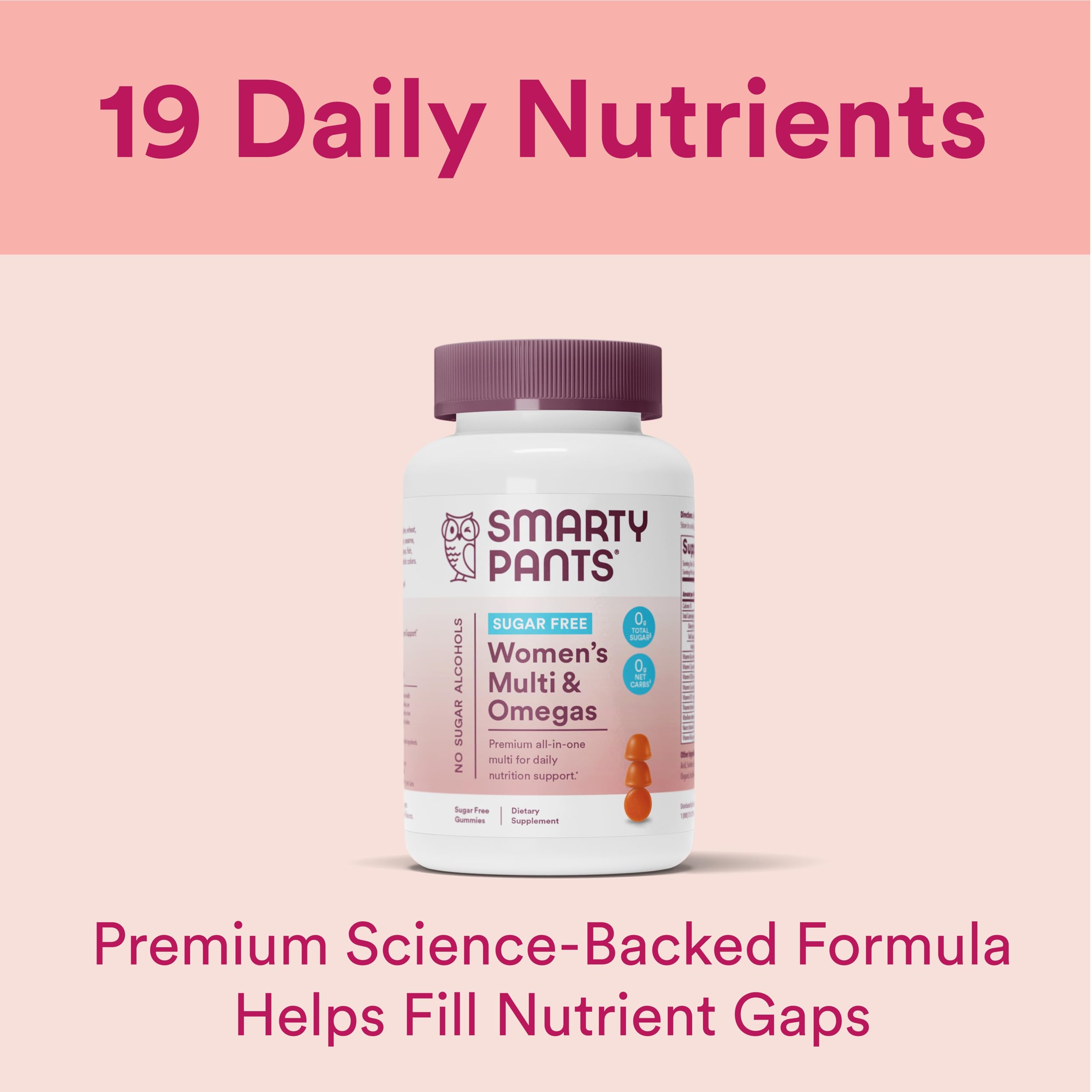 SmartyPants open bottle with gummies visible for easy daily use