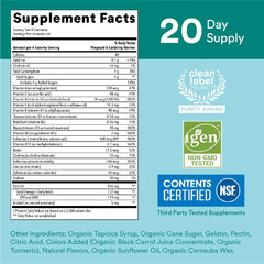 SmartyPants omega-DHA softgel depiction alongside gummy for combined benefits