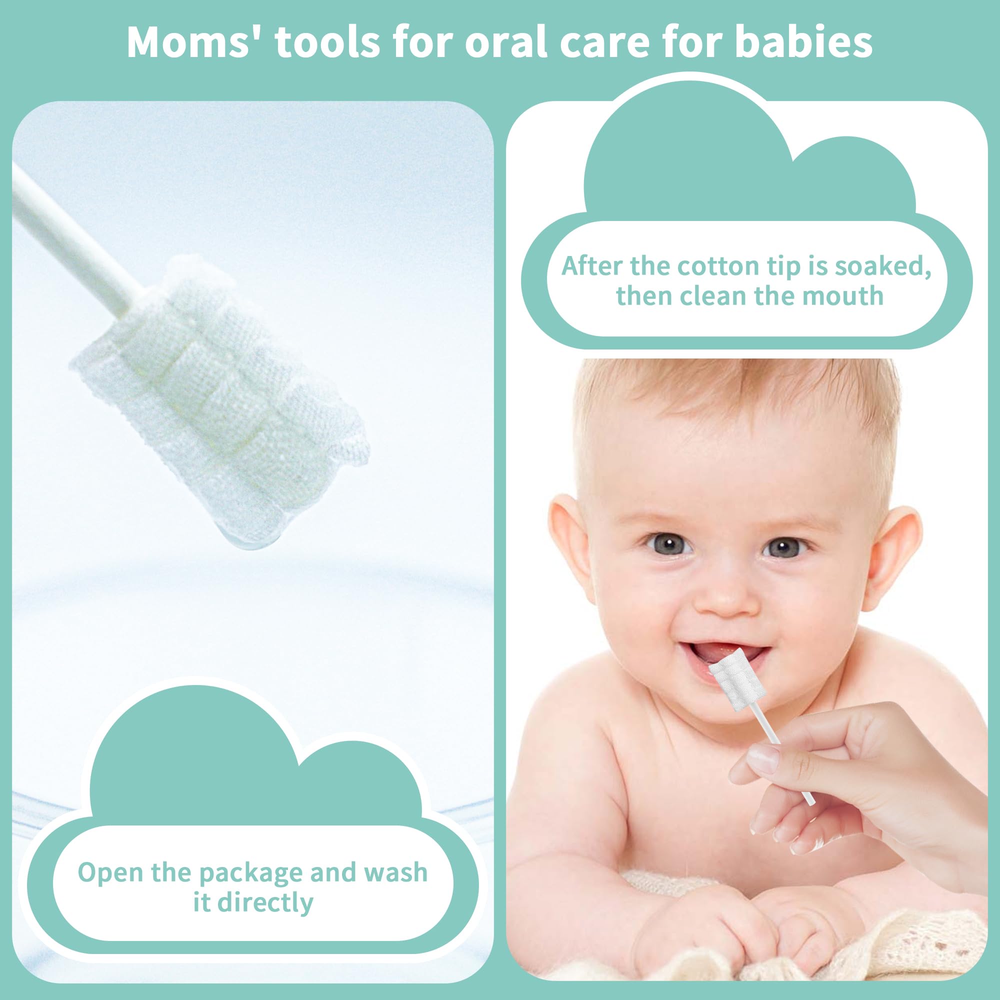 Soft gauze 2 pieces for infant oral care