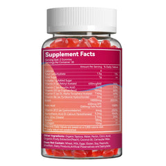 Gummies with 120-count bottle on counter