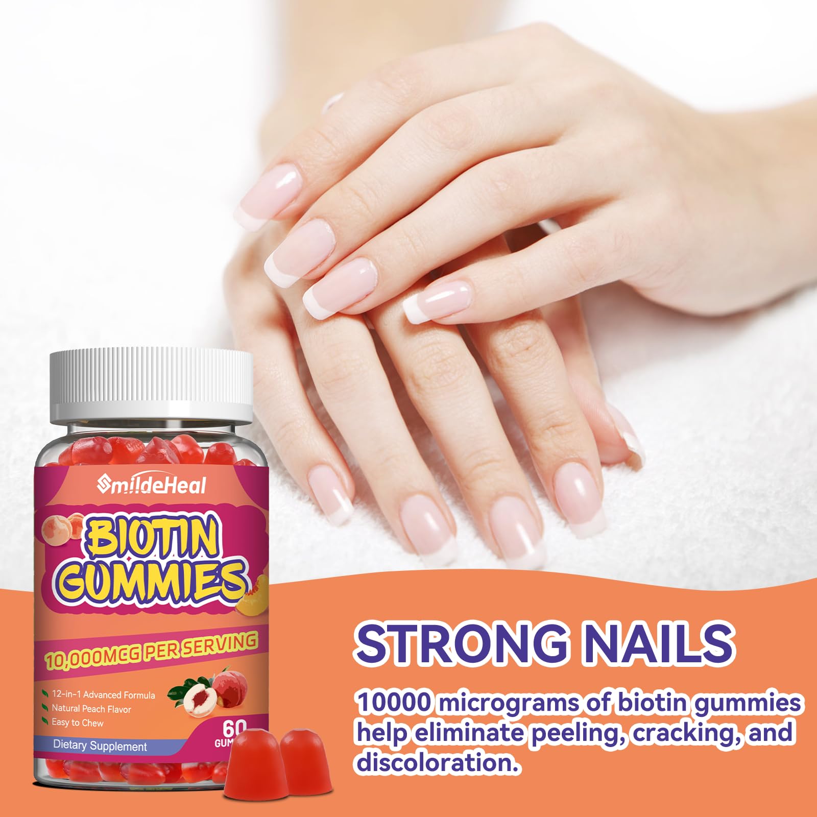 Natural ingredients and biotin supplement layout