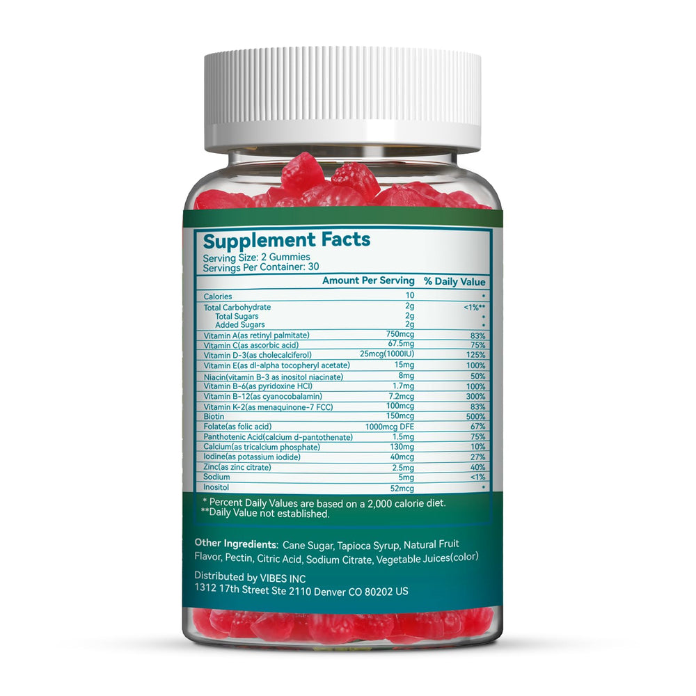 Bottle contains 60 gummies for a 30-day supply