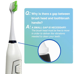 Replacement head showing compatibility with Smile Bright Platinum Sonic Toothbrush