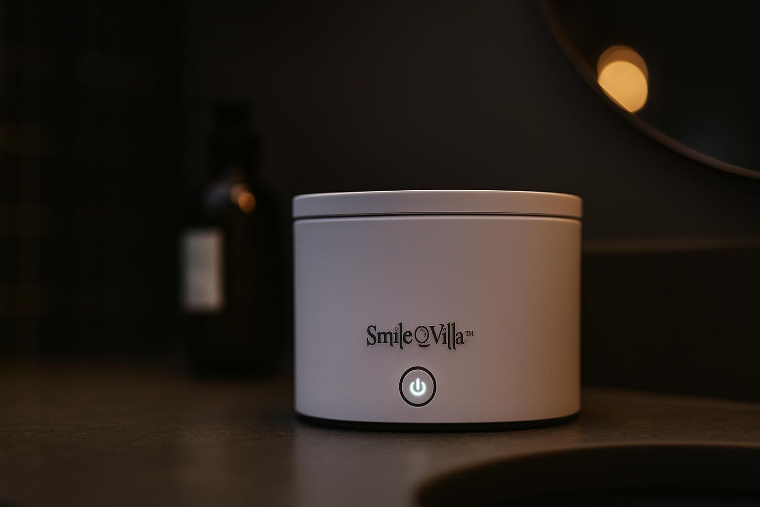 EPA-registered Smile-O-Villa ultrasonic cleaner for dental appliances