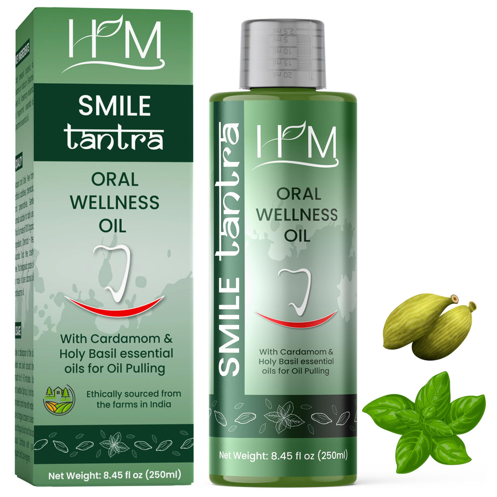 Smile Tantra Oil Pulling bottle with Cardamom and Holy Basil essential oils – 8.45 fl oz