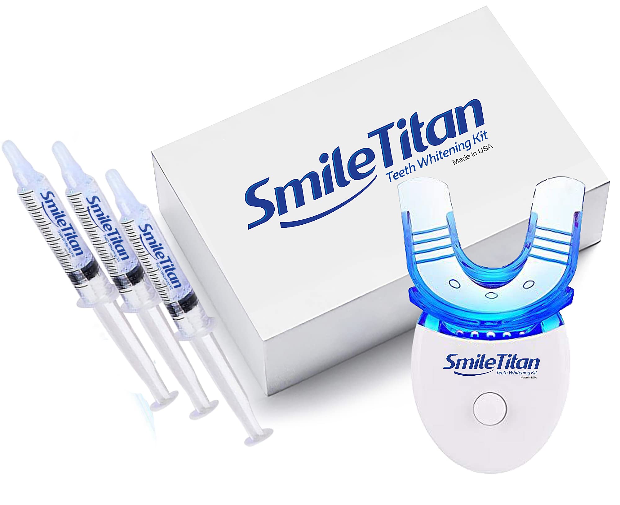 Front view of Smile Titan Teeth Whitening Kit with LED light