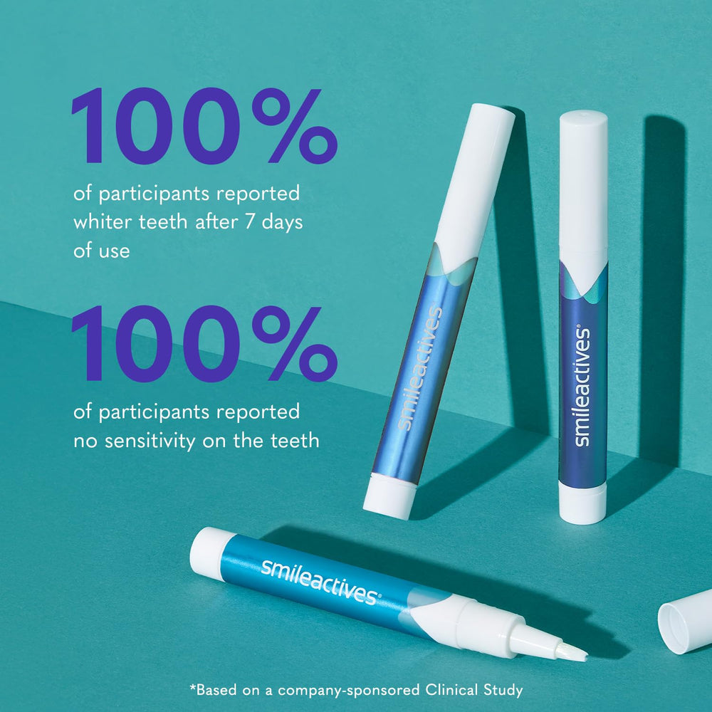Smileactives whitening pen in a purse for travel