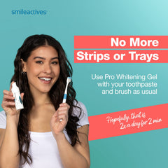 Close-up of Pro Whitening Gel being applied to a tooth
