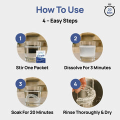 Soaking an aligner in SmileAgain cleaning solution