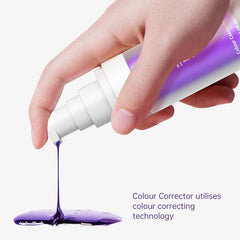 Purple whitening toothpaste on a toothbrush