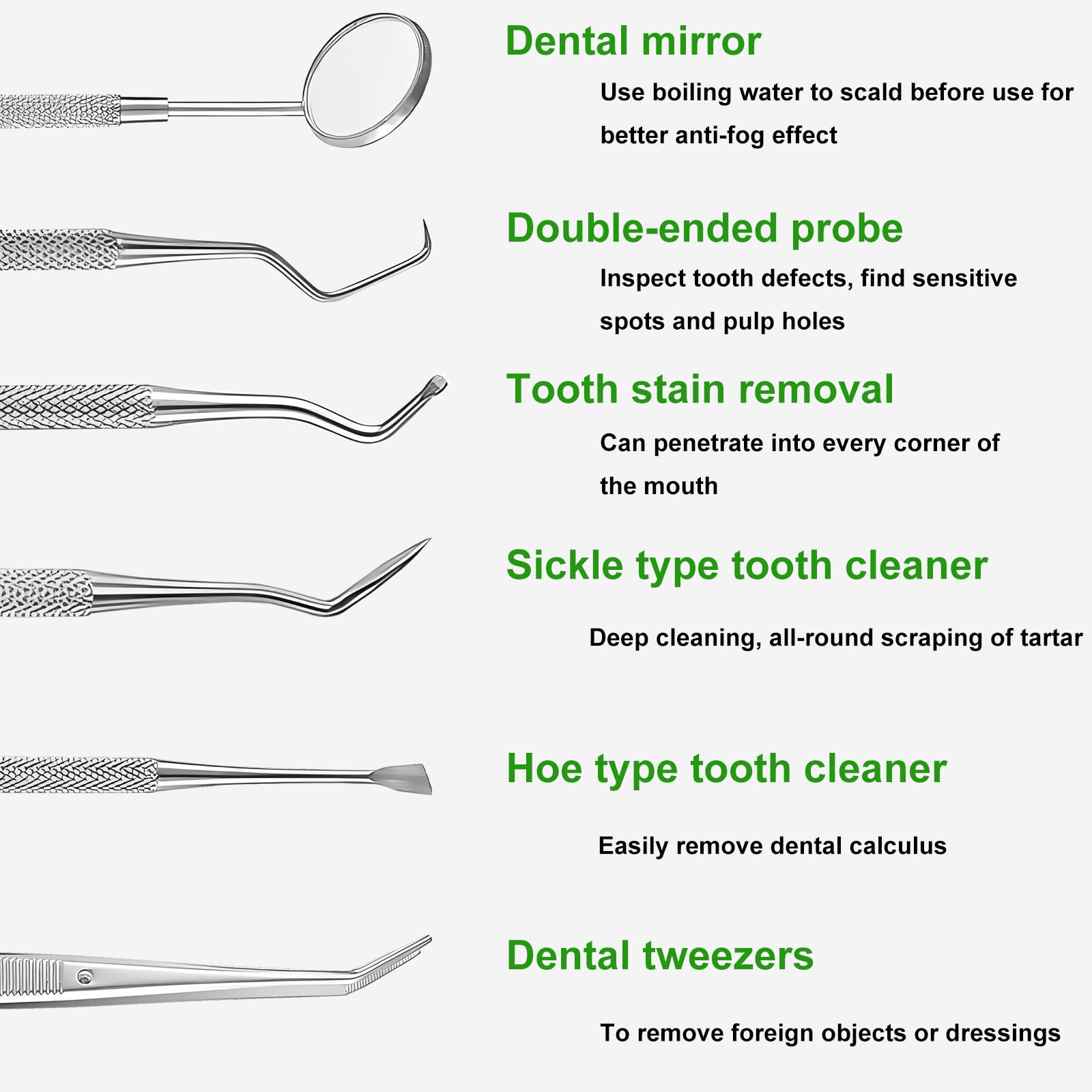 Sickle-shaped teeth cleaner tool