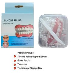 Display of Smileheven veneers for upper and lower teeth in cosplay context