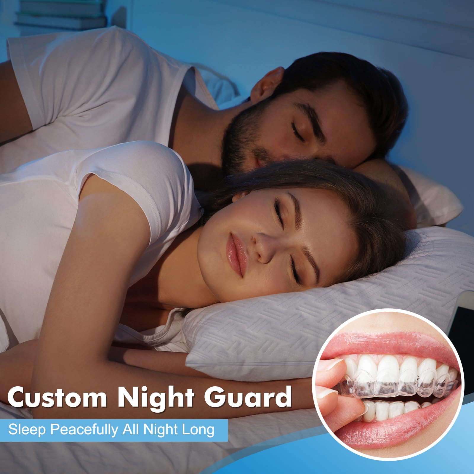 Transparent mouth guard showing soft inner layer