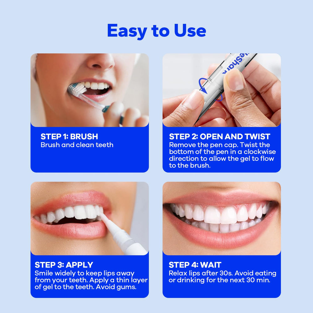 Compact portable whitening pen fits in purse or pocket