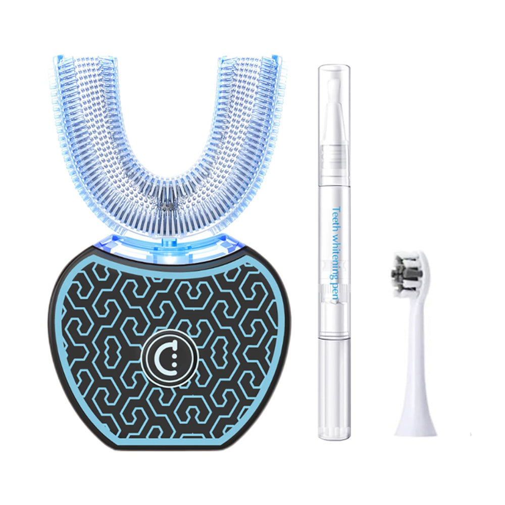 Smiletech Sonic Glow Toothbrush front view in black and blue