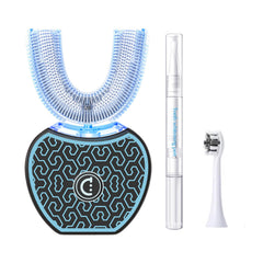 Smiletech Sonic Glow Toothbrush front view in black and blue